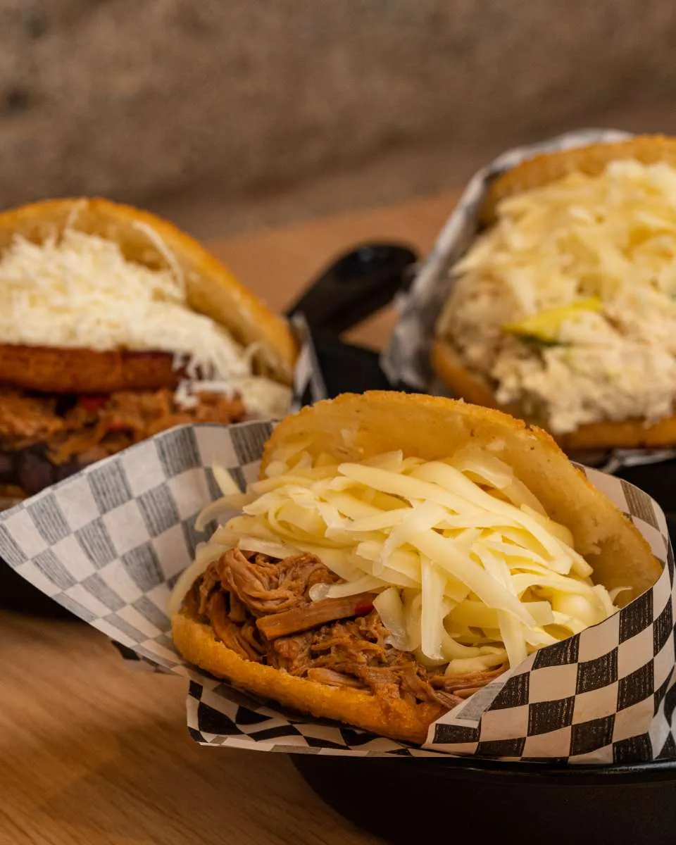 Assorted stuffed arepas